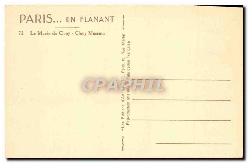 Old Postcard Paris strolling Musee De Cluny