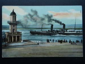 Lancashire FLEETWOOD Mona's Queen Paddle Steamer c1906 Postcard by Wrench Series