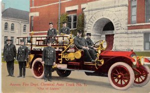 Aurora Fire Dept. Chemical Auto Truck No. 1 City of Lights Illinois Fire Depa...