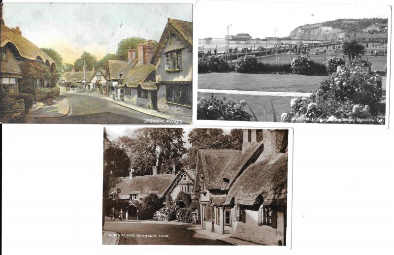 England -Three postcards- Shanklin Isle of Wight one used two real photos #1218