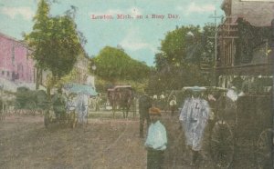 LAWTON, Michigan, 1900-10s; Main Street, Busy Day