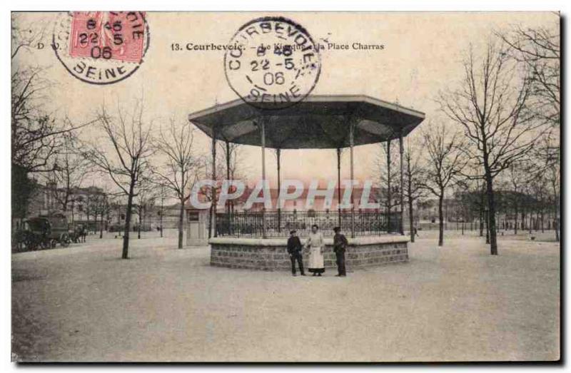 Old Postcard Courbevoie's booth instead Charras