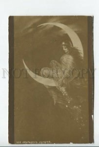 461818 KAULBACH Numph WITCH on Moon COMET Vintage postcard Russia