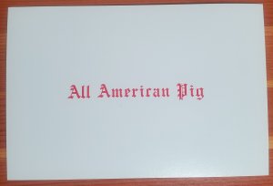 ALL American Pig 1981 4x6 Vintage Postcard The AMERICAN POSTCARD CO. Print USA