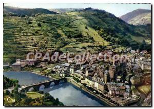 Postcard Old Estaing Aveyron General Aerial view
