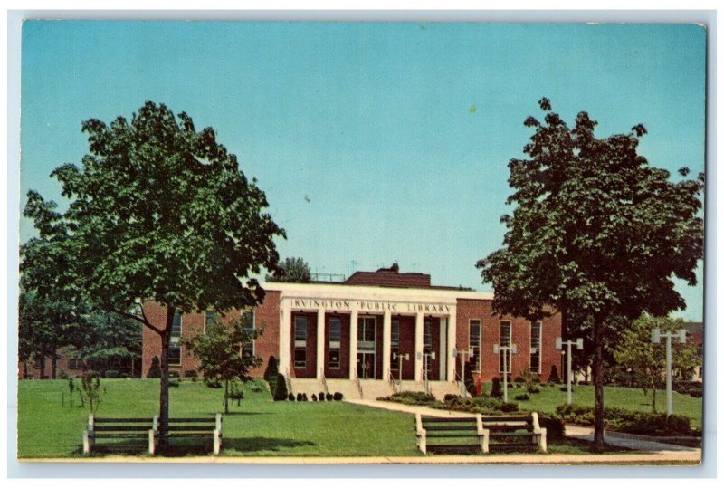 c1960's Public Library Essex County Irvington New Jersey NJ Postcard