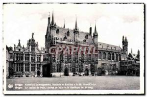 Postcard Modern Bruges Justice Peace & L # City 39hotel and the Basilica of S...