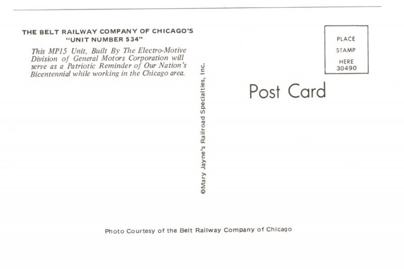 Train Engine, Belt Railway Company Chicago, Illinois