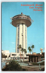 1950s LAS VEGAS NEVADA LANDMARK HOTEL POOLSIDE ADVERTISING POSTCARD P2895