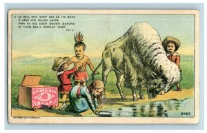 1880's W.F Hiatt Fancy Groceries Bell's Soap White Buffalo & Children P188