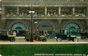 Postcard C-1910 Chicago Illinois Summer Restaurant Auditorium Hotel 24-7142