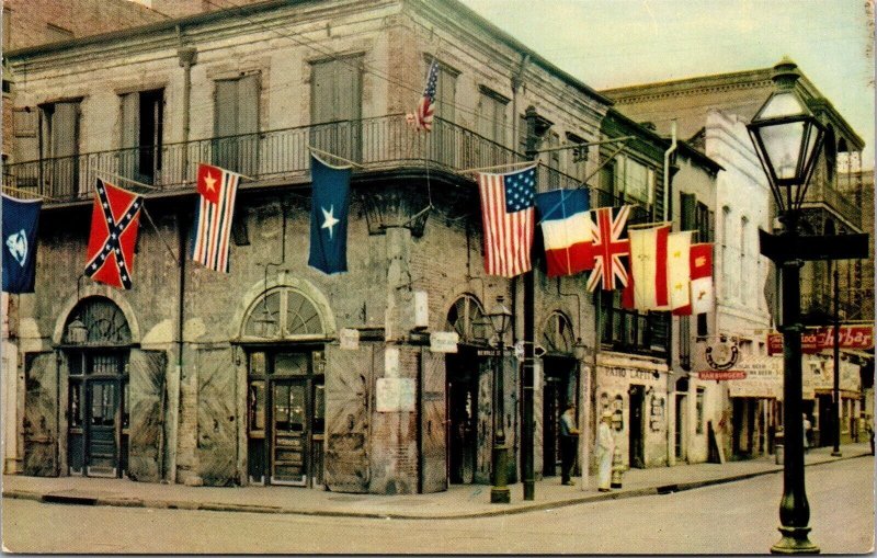 Vtg New Orleans Louisiana LA Old Absinthe House Flags 1950s Chrome View Postcard
