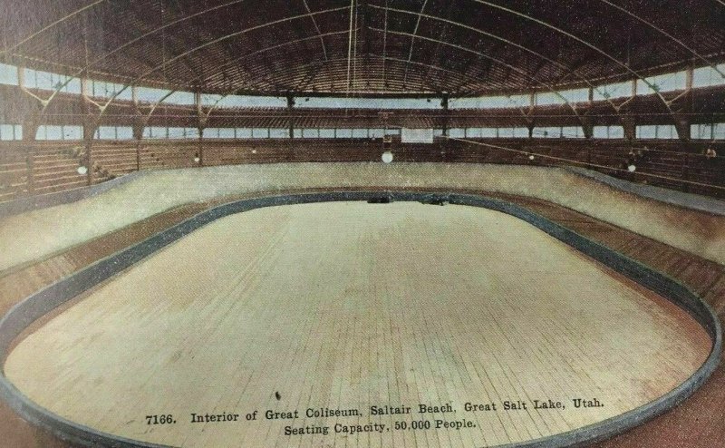 1900's Great Coliseum Saltair Beach Utah Postcard Interior 50,000 People