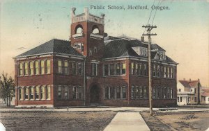 Public School, Medford, Oregon 1916 Hand-Colored Vintage Postcard