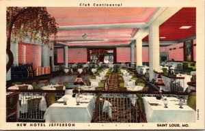 Linen Postcard Club Continental at Hotel Jefferson in Saint Louis, Missouri