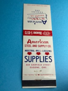 Vintage Matchbook Cover American Steel & Supply Co Eugene, Oregon MB158