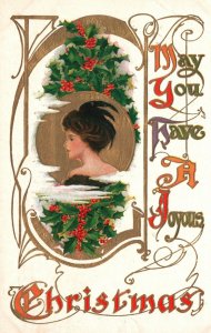 Vintage Postcard 1910's May You Have A Joyous Christmas Holiday Special Greeting