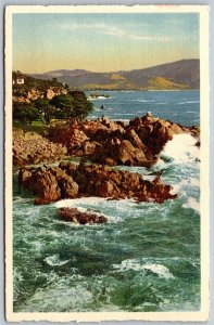 Vtg Pebble Beach California CA On Seventeen Mile Drive Del Monte Lodge Postcard