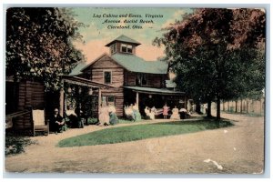 Cleveland Ohio OH Postcard Log Cabins Tents Virginia Avenue Euclid Beach 1911
