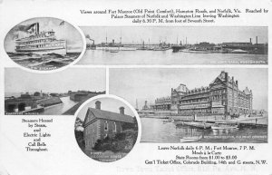 Fort Monroe Virginia Multiview Steamers Hotel Chamberlin Postcard AA108981