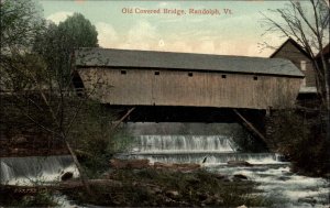 Randolph Vermont VT Covered Bridge c1910 Vintage Postcard