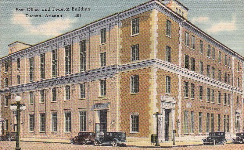 Postcard Post Office + Federal Building Tucson AZ