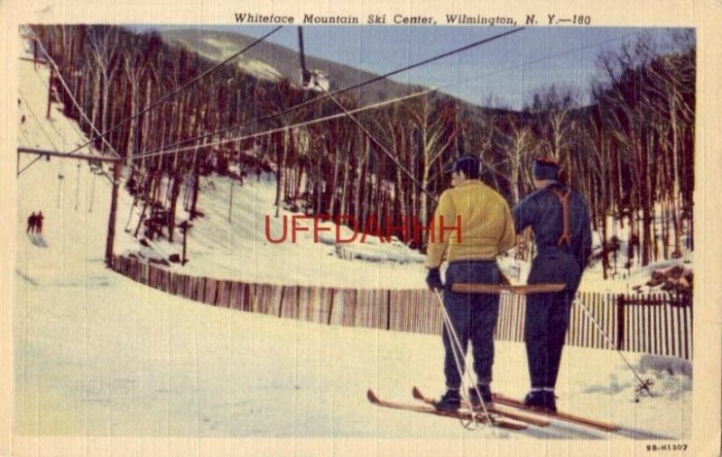 WHITEFACE MOUNTAIN SKI CENTER, WILMINGTON, NY T-bar lift terminal 1951 Marble Mt