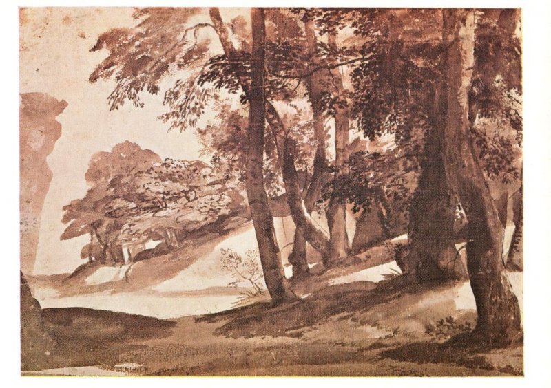 Claude Lorrain A Road Under A Wooded Slope Painting Postcard