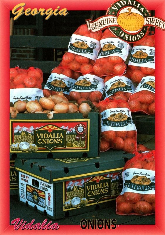 CONTINENTAL SIZE POSTCARD ADVERTISING SWEET GEORGIA VIDALIA ONIONS