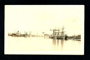 RPPC #52a AZO France Boats at Harbor St. Nazaire Tolderlund