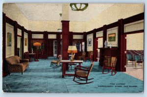 Des Moines Iowa Postcard The Lounge Harris-Emery Store Interior c1910s Antique