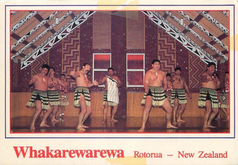 New Zealand Whakarewarewa Rotorua folk dancers butterfly stamp