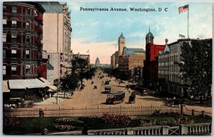 Pennsylvania Avenue Washington D.C. Broadway & Buildings Landmarks Postcard