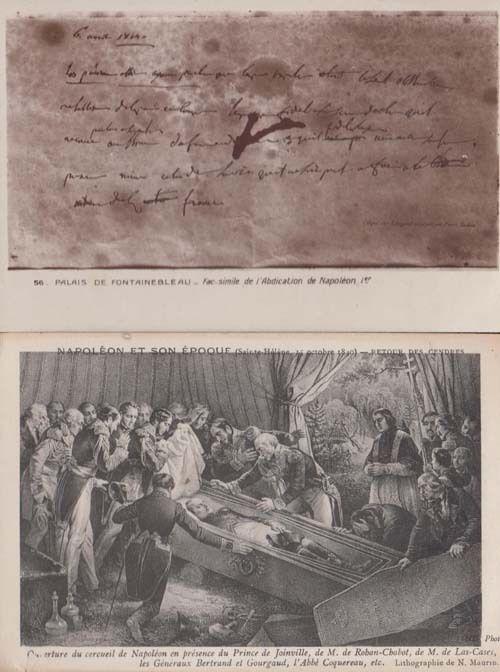 Napoleon Abdication + Burial 2x Antique French Military Battle Old Postcard s