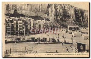 Old Postcard Tennis Treport The villas of & # 39esplanade and frigate