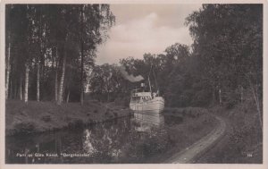 Gota Kanal Bergskanalen Sweden Boat River Old Postcard