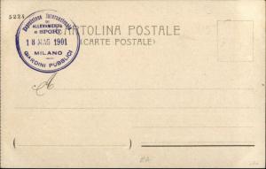Hohenstein Couple in Car Expo Milano Italy 1901 Gardini Pubblici Postcard