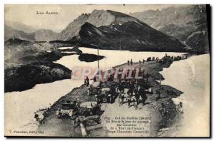 Postcard Old Bike Cycle Cycling the Alps Col du Galibier The road the day of ...