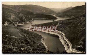 Old Postcard Vallee De La Truyere Sarrans Lake View Bridge Treboul