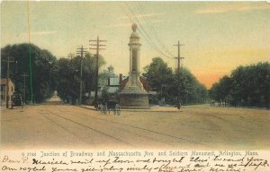 Postcard 1906 Massachusetts Arlington Soldiers Monument Rotograph 23-13261