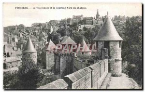 Old Postcard Fougeres High City and the northern curtain wall of the Chateau