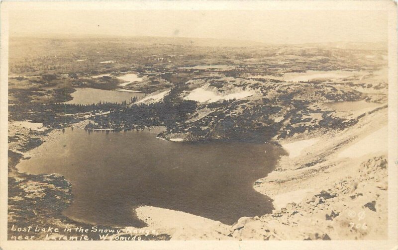 RPPC Postcard 706. Lost Lake in the Snowy Range near Laramie WY, Posted 1921