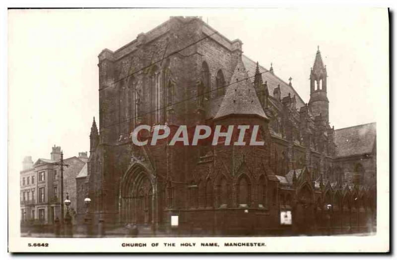 Postcard Old Church of the holy Name Manchester