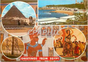 Modern Postcard Greetings from Egypt Pyramid of Giza The Sphinx and the Kephren