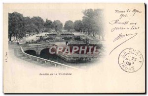 Old Postcard Nimes Fountain Gardens