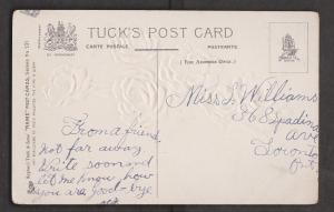 General Greetings - Embossed Flowers Personalized - Used c1910 - Stamp Missing