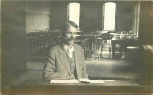 Business Man Receipt Ledger Interior C-1910 RPPC Photo Postcard 5977