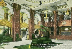 Postcard Main Lobby & Office at Hotel Paso Del Norte in El Paso, TX.    R2