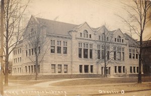 J6/ Oberlin Ohio RPPC Postcard c1910 Leiter Carnegie Library Building  158