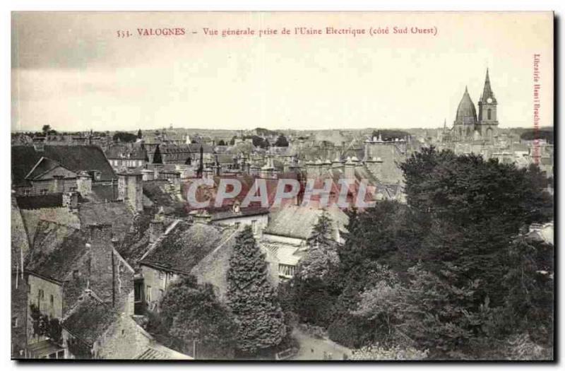 Valognes - vue générale prise de l' Usine Electrique - CPA 